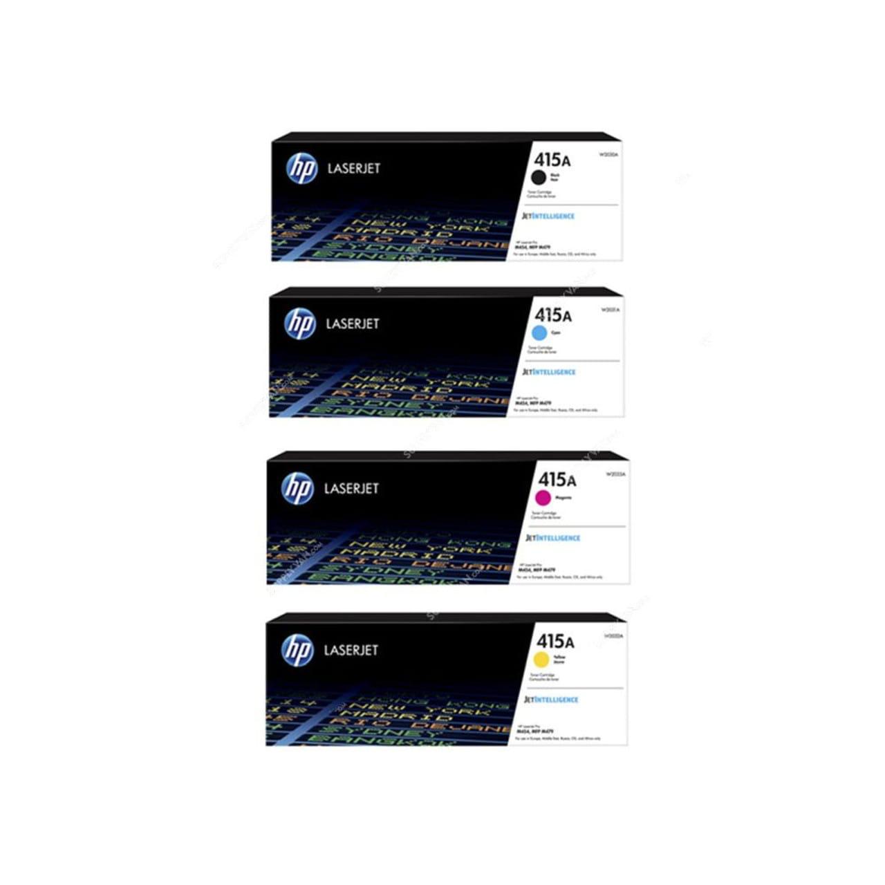 HP 415A Original LaserJet Toner Cartridges (Black, Cyan, Magenta, Yellow)